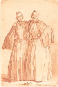 Two Standing Ladies (Demoiselles Quantin) tekijältä Daniel Nikolaus Chodowiecki