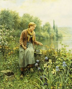Kalastus kevätpäivänä, tekijältä Daniel Ridgway Knight