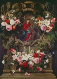 Kukkaseppele Madonnan ja lapsen kanssa tekijältä Daniel Seghers