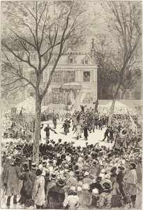 Suosittu mielenosoitus 27. helmikuuta Victor Hugon 80-vuotisjuhlan kunniaksi, 1881. tekijältä Daniel Urrabieta Vierge