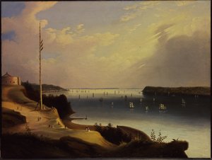 New Yorkin satama, n. 1835 tekijältä Daniel Wadsworth