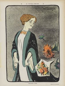 Eleonora Duse, italialainen näyttelijä. Kuvitus Le Rirelle