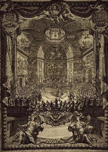 Suuri juhla H.R.H. oranssin prinsessa, jota vietettiin joulukuussa 1686 Salon du Bois