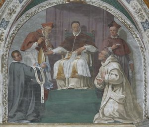Paavi hyväksyi Karthusian ritarikunnan (fresko) tekijältä Daniele Crespi