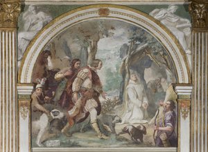 Pyhän Henrikin tapaaminen Ruggero di Calabrian kanssa, 1629. tekijältä Daniele Crespi