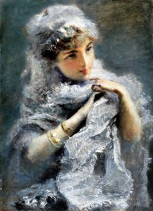 Englantilainen tyttö, 1886. tekijältä Daniele Ranzoni