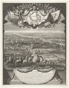 Ranskalaiset valloittivat Maastrichtin 30. kesäkuuta 1673 Mastrich (otsikko esineessä) Grandes Conquêtes du Roi (sarjan nimi)