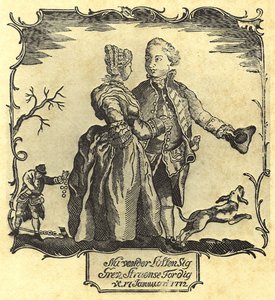 Onni kääntyy puolestasi, kreivi Struensee! 1772 (puupiirros) tekijältä Danish School