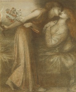 Dantesin unelma Beatrice Io sonon kuolinpäivänä in pace, 1875 tekijältä Dante Gabriel Charles Rossetti