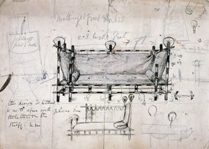 Suunnittelu sohvalle tekijältä Dante Gabriel Charles Rossetti