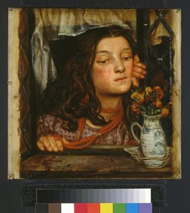 Tyttö ristikossa, 1862 tekijältä Dante Gabriel Charles Rossetti