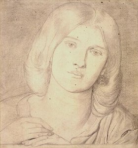 Nro 1537 Miss Fanny Cornforth, n. 1860 (kynä paperilla) tekijältä Dante Gabriel Charles Rossetti