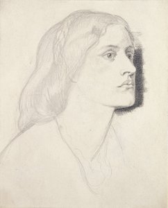 Neiti Ruth Herbertin muotokuva, luultavasti 1858 (grafiitti kynällä ja mustalla musteella valkoisella paperilla)