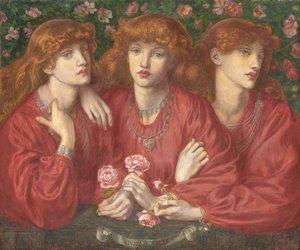 Rosa Triplex: Kolminkertainen muotokuva May Morrisista, 1874 tekijältä Dante Gabriel Charles Rossetti