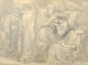 Lady Macbethin kuolema, noin 1875 tekijältä Dante Gabriel Charles Rossetti