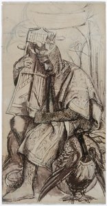 "Study for "The seed of David" Alterpiece: David as King, n. 1860. Taiteilijat: King David, Dante Gabriel Rossetti. tekijältä Dante Gabriel Rossetti