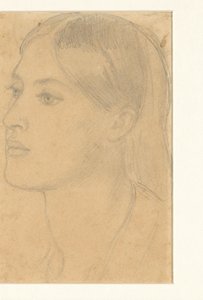 naisen pää tekijältä Dante Gabriel Rossetti (attributed to)