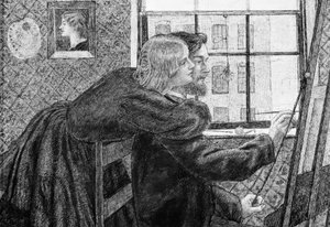 Fanny Cornforth ja G.P.Boyce tekijältä Dante Gabriel Charles Rossetti
