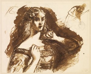 Puolipitkä luonnos nuoresta naisesta tekijältä Dante Gabriel Rossetti