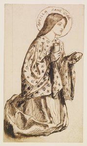 Launcelot Pyhän Graalin maljan pyhäkössä - Graalin maljan enkeli -opintojakso tekijältä Dante Gabriel Rossetti
