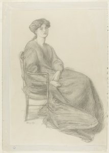 La senyora William Morris asseguda a la cadira finlandesa tekijältä Dante Gabriel Rossetti