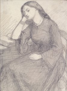 Elizabeth Siddalin muotokuva, istuva, 1840-luku tekijältä Dante Gabriel Rossetti
