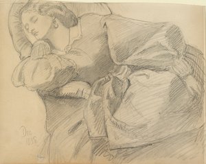 Ruth Herbert unessa, 1858 tekijältä Dante Gabriel Rossetti