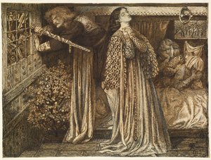 Sir Launcelot kuningattaren kamarissa tekijältä Dante Gabriel Rossetti