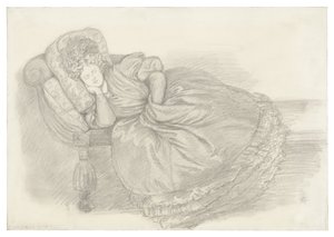 Tutkielma leposohvalla nukkuvasta Fanny Cornforthista tekijältä Dante Gabriel Rossetti