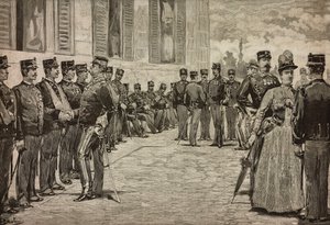 Eritrean sodan Dogalin selviytyjät, jotka hallitsijat ottivat vastaan Quirinalin puutarhassa Roomassa, Italiassa, Dante Paolocci, L