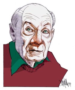 Gustave Thibon, 2014 (digitaalinen värikynäpiirros) tekijältä Dariush Radpour