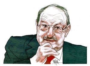 Umberto Eco (digitaalinen värikynäpiirustus)