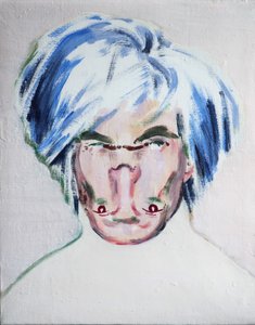 Shockheaded Warhol, 2013 (akryyli kankaalle) tekijältä Darren Coffield