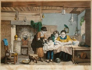 Leikattu sormi, Jolyn kaiverrus, noin 1830-40 (värillinen kaiverrus). tekijältä David (after) Wilkie