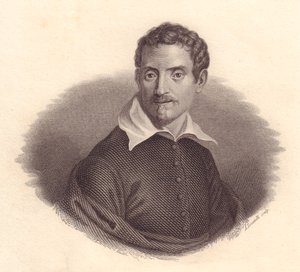 Italialaisen taidemaalari Domenico Zampierin muotokuva, joka tunnetaan myös nimellä Domenichino (1581-1641), A Locatellin kuparikaiverrus tekijältä John Ward Dunsmore