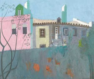 Keskustelu portugalilaisessa kylässä, n. 1961-67 (öljy kovalevylle) tekijältä David Alan Redpath Michie