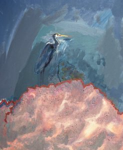 Great Blue Heron (öljy kankaalle) tekijältä David Alan Redpath Michie