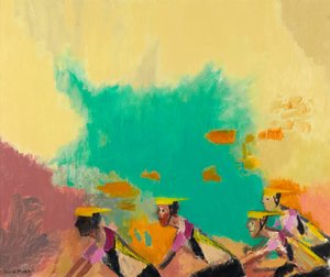 Pyöräilijät, n. 1997-1998 (öljy kankaalle) tekijältä David Alan Redpath Michie