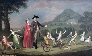 Sir James Hunter Blair, 1. Bart., vaimonsa ja yhdeksän heidän neljätoista lapsestaan, 1785