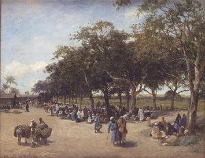 Pyramideille johtavan valtatien vieressä, Kairo tekijältä David Bates