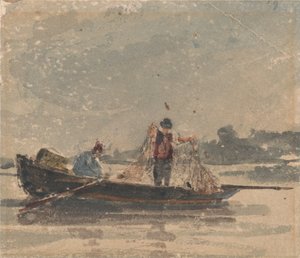 Kalastajat vetävät verkkoa tekijältä David Cox