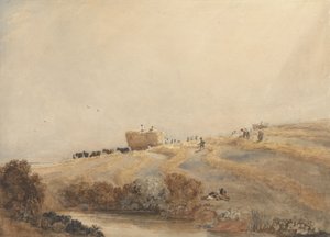 Heinänteko, n. 1808 (w/c, vartaloväri grafiitin päällä paperilla) tekijältä David Cox