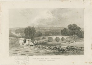 Penkridge Town - Rautatie- ja härkäsilta: teräskaiverrus, nd [c 1839] tekijältä David Cox