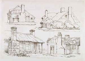 Levy 3 julkaisusta Progressive Lessons on Landscape for Young Beginners, 1816 (pehmeän maan etsaus) tekijältä David Cox