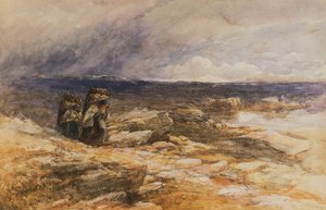 The Peat Gatherers lähellä Bettws-Y-Coedia, Pohjois-Wales (akvarelli) tekijältä David Cox