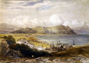 Näkymä satamaan (akvarelli paperille) tekijältä David Cox
