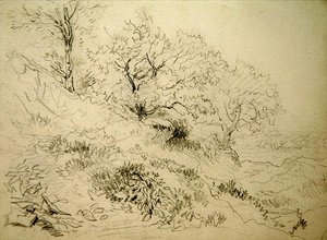 Walesin maisema (liitu paperille) tekijältä David Cox