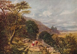 Maaseutupolku, joka johtaa Harlechin linnaan, 1800-luku, 1938 tekijältä David Cox the elder