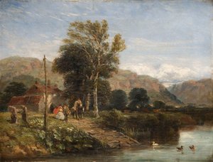 Lautta odotellessa, 1845. tekijältä David Cox the elder