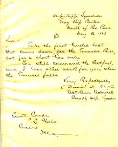 Kirje David D.Porterilta, Yhdysvaltain Bentonilta, Red Riverin suulta, Seth Ledyard Phelpsille, Kairo, Illinois, 12. toukokuuta 1863 tekijältä David D. Porter